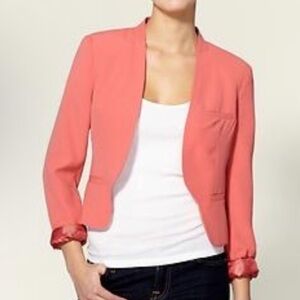 Aryn K Womens Coral Pink Blazer Jacket Medium